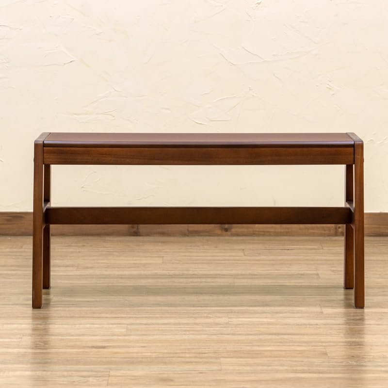 サカベ ダイニングベンチ 85cm幅 座面高42cm JAZZ 木製 マホガニー材 クッション無し 椅子 長椅子 組立品 ITｰJ02DBR (ダークブラウン)