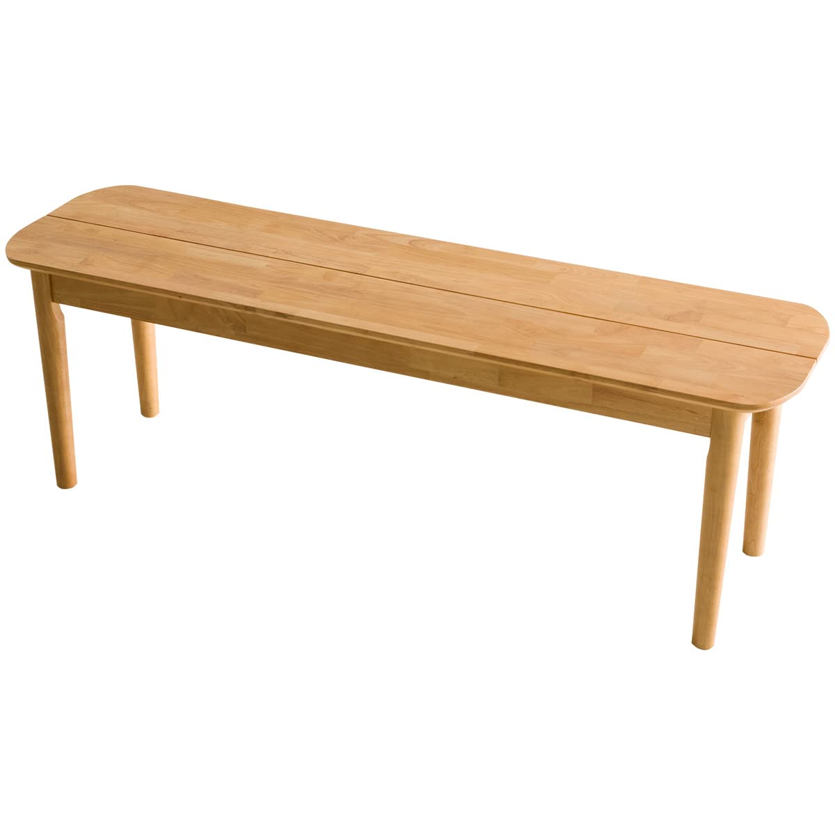 システムK ダイニングベンチ 【天然木で彩る家族の団らん空間】 丸みのある北欧テイスト 圧迫感がないロータイプ ベンチチェア ダイニングチェア 椅子 長椅子 3人掛 背もたれ無し レシピ 幅130cm ナチュラル