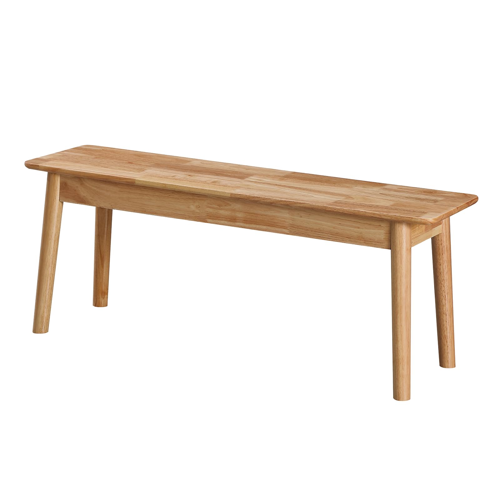 ダイニングベンチ ラバーウッド無垢材 110×30×43cm ベンチチェア ダイニングチェア 玄関椅子 長椅子 3人掛 背もたれ無し 居間 リビング ベッドルーム 食堂 ロビー 脱衣所 天然木 北欧デザイン